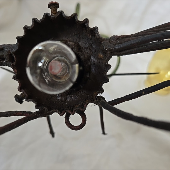 Vintage MCM Dragonfly Bug Light Amber Glass Body Sconce Wired *read* - Picture 10 of 16